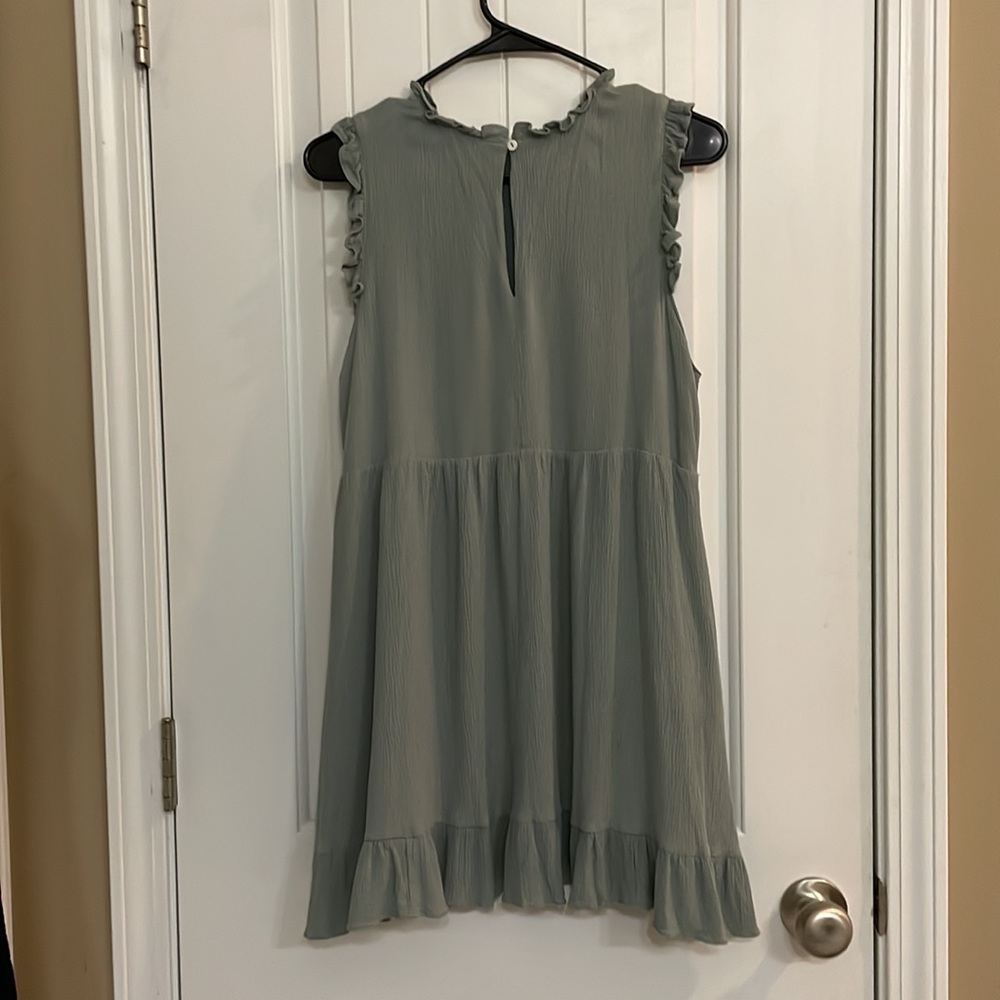 The Impeccable Pig Green Ruffled Mini Sundress - Picture 3 of 6